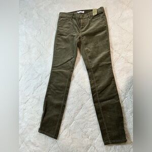 Loft women’s size 0 petite waist 25 modern skinny olive corduroy zipper ankle